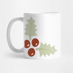 Mistletoe Holly Berries Christmas Plant Pattern Mug